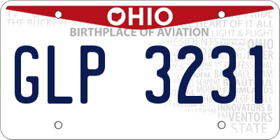 OH license plate GLP3231