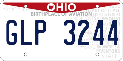 OH license plate GLP3244