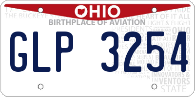 OH license plate GLP3254