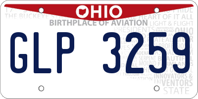 OH license plate GLP3259