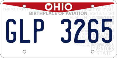 OH license plate GLP3265