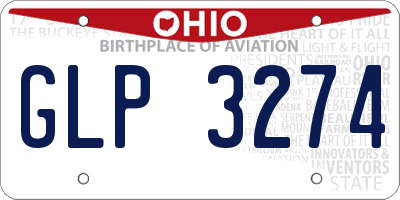 OH license plate GLP3274