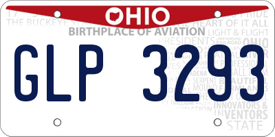 OH license plate GLP3293