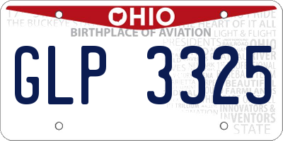 OH license plate GLP3325