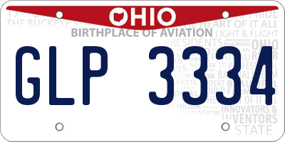 OH license plate GLP3334