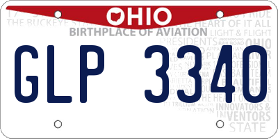 OH license plate GLP3340