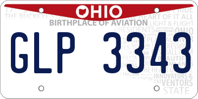 OH license plate GLP3343