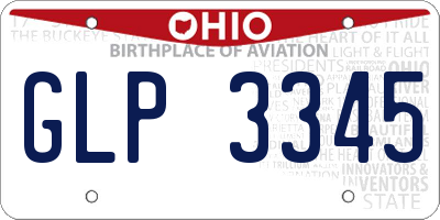 OH license plate GLP3345