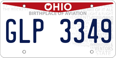 OH license plate GLP3349