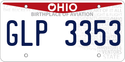 OH license plate GLP3353