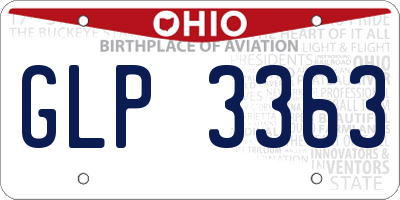 OH license plate GLP3363