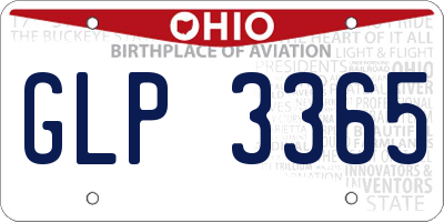 OH license plate GLP3365