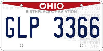 OH license plate GLP3366