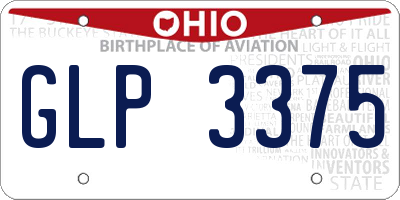 OH license plate GLP3375