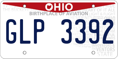 OH license plate GLP3392