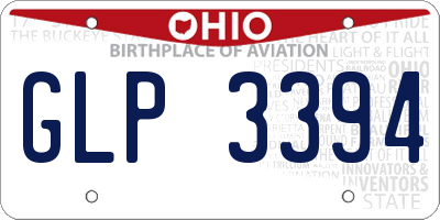 OH license plate GLP3394