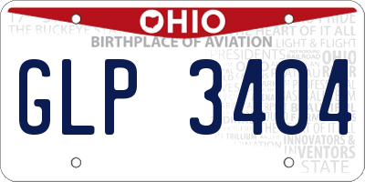 OH license plate GLP3404