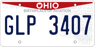 OH license plate GLP3407
