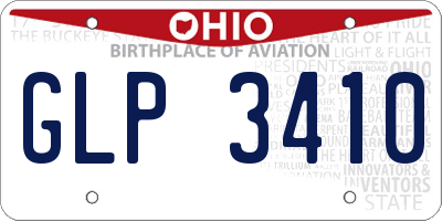 OH license plate GLP3410