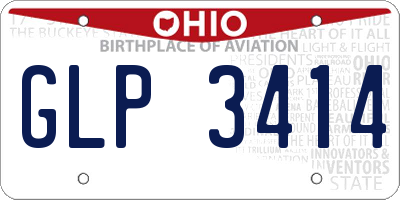 OH license plate GLP3414