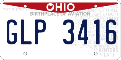 OH license plate GLP3416