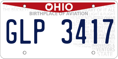 OH license plate GLP3417