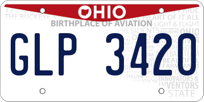 OH license plate GLP3420