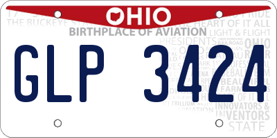 OH license plate GLP3424