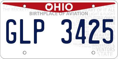 OH license plate GLP3425