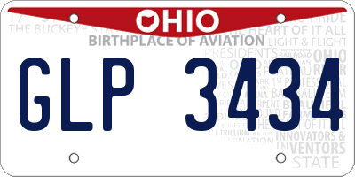 OH license plate GLP3434