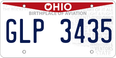 OH license plate GLP3435