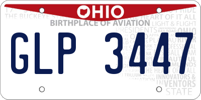OH license plate GLP3447