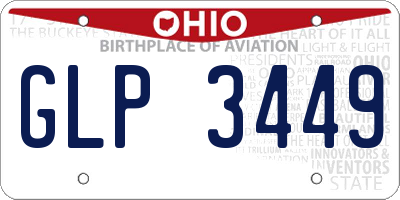 OH license plate GLP3449