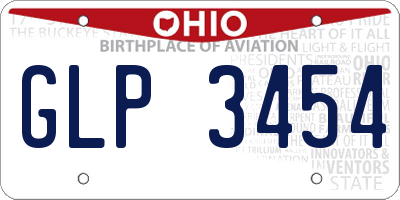 OH license plate GLP3454