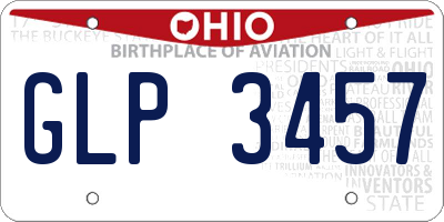 OH license plate GLP3457