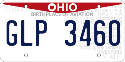 OH license plate GLP3460
