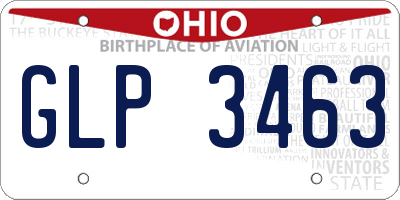 OH license plate GLP3463