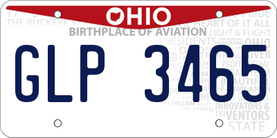 OH license plate GLP3465