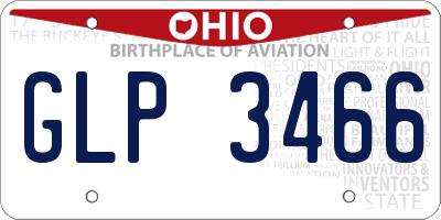 OH license plate GLP3466