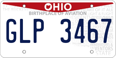 OH license plate GLP3467