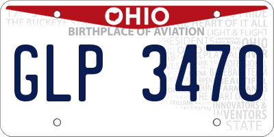 OH license plate GLP3470