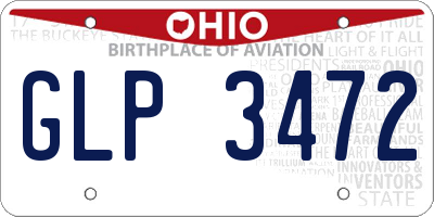 OH license plate GLP3472