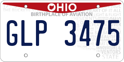 OH license plate GLP3475