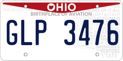 OH license plate GLP3476