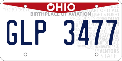 OH license plate GLP3477