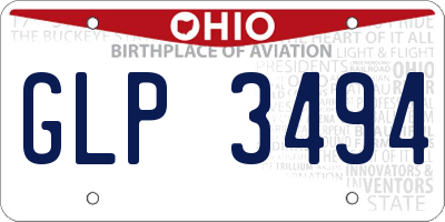 OH license plate GLP3494