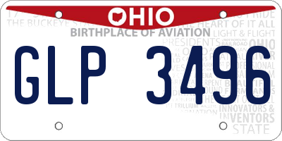 OH license plate GLP3496