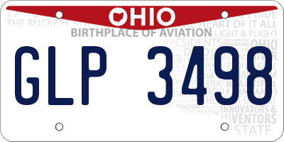 OH license plate GLP3498