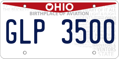 OH license plate GLP3500