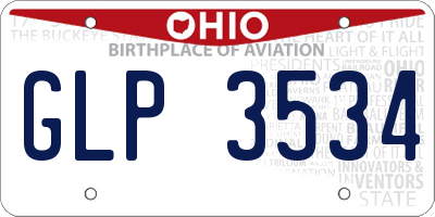 OH license plate GLP3534